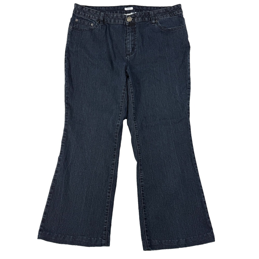 Liz Claiborne‎ Womens Bootcut Jeans Size 12W (38x27) Stretch Dark Wash EUC